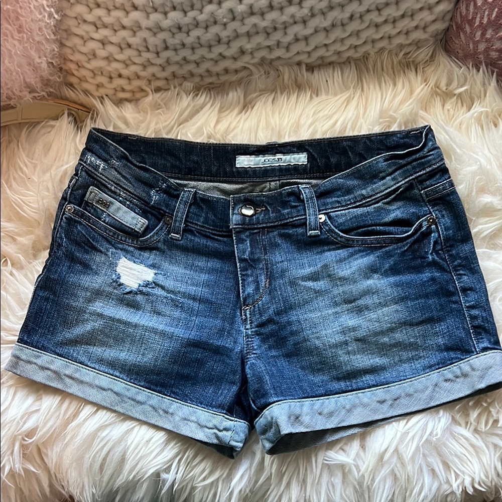 Joe's Jeans Blue Jean Shorts with Distressed Details